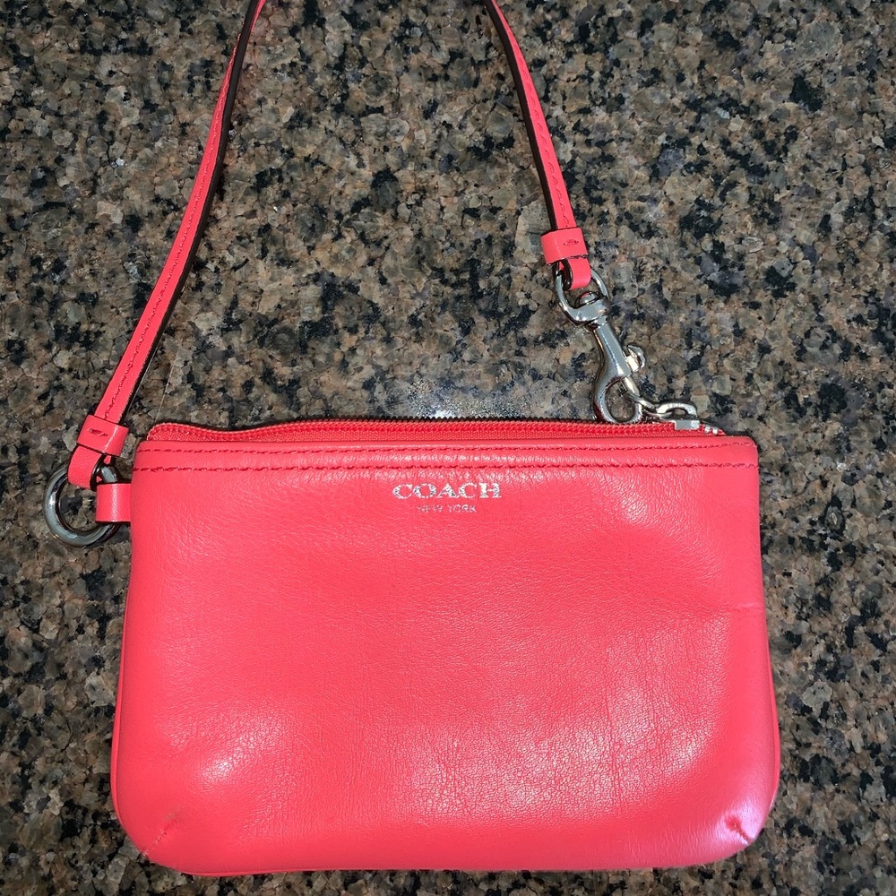 Coral Coach wristlet